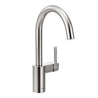 Chrome one-handle high arc kitchen faucet