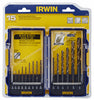 Irwin Turbomax High Speed Steel Drill Bit Set Straight Shank 15 pc