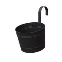 Panacea 10.5 in. H X 8 in. D Metal Over The Rail Planter Black (Pack of 6)