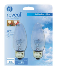 GE Lighting 72781 60 Watt E26 B13 Reveal® Clear Incandescent Light Bulb 2 Pack