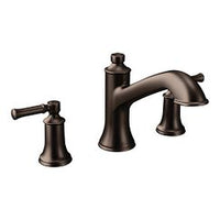 Oil rubbed bronze two-handle high arc roman tub faucet