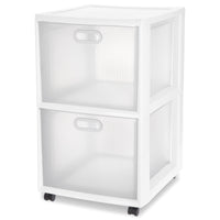 Sterilite 8.5 cu ft White Drawer 24.625 in. H X 16 in. W X 18 in. D Stackable