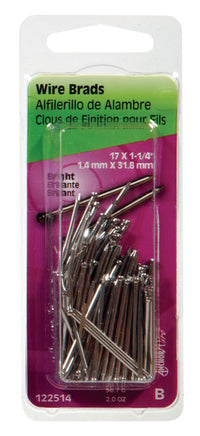 Hillman 17 Ga. x 1-1/4 in. L Bright Steel Brad Nails 1 pk 2 oz. (Pack of 6)