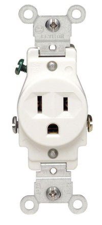 Leviton 15 amps 125 V Single White Outlet 5-15R 1 pk