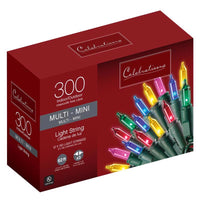 Celebrations Mini Incandescent Light Set Multicolored 62 ft. 300 lights Green