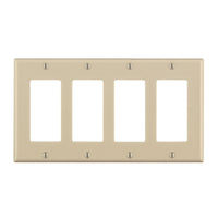 Leviton Almond 4 gang Thermoset Plastic Decorator Wall Plate 1 pk