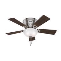 Hunter Haskell 42 in. Brushed Nickel Brown LED Indoor Ceiling Fan