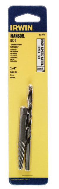 Irwin Hanson 1/4 in. X 1/4 in. D High Speed Steel Drill Bit Extractor Set 6 in. 1 pc