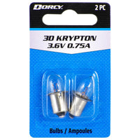 Dorcy 3D Krypton Flashlight Bulb 3.6 volt Bayonet Base (Pack of 12)