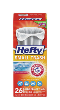 Hefty Arm & Hammer 4 gal Trash Bags Flap Tie 26 pk 0.5 mil