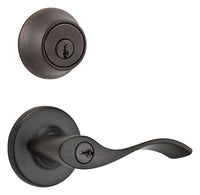 Kwikset Balboa Venetian Bronze Entry Lock and Single Cylinder Deadbolt 1-3/4 in.