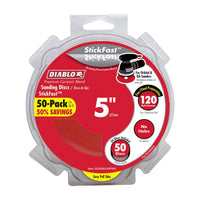 Diablo StickFast 5 in. Ceramic Blend Pressure Sensitive Adhesive Sanding Disc 120 Grit Fine 50 pk