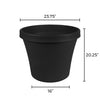 Bloem Terra 20.2 in. H X 24 in. D Plastic Planter Black