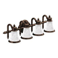 Oil rubbed bronze four globe bath light