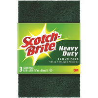 3M Scotch-Brite Heavy Duty Scouring Pad For All Purpose 6 in. L 3 pk (Pack of 10)