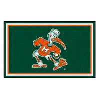 University of Miami Sebastian the Ibis 4ft. x 6ft. Plush Area Rug