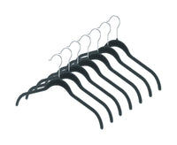 Whitmor 9 in. H X 1/10 in. W X 16-1/4 in. L Plastic Black Flocked Hanger 7 pk