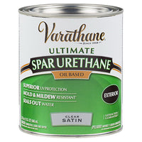 Varathane 242183H 1 Quart Crystal Clear Spar Urethane Exterior Oil Based Satin  (Pack Of 2)