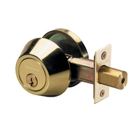 Master Lock Polished Brass Metal Single Cylinder Deadbolt