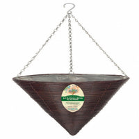 Gardman 15 in. H X 14 in. D Rattan Hanging Basket Brown