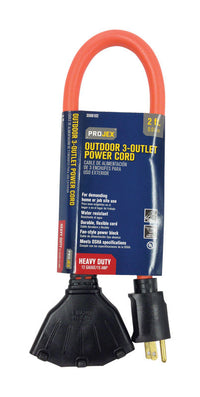 Projex Indoor or Outdoor 2 ft. L Orange Extension Cord 12/3 STW