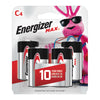 Energizer Max C Alkaline Batteries 4 pk Carded (Pack of 12)