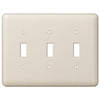 Amerelle Devon Light Almond 3 gang Stamped Steel Toggle Wall Plate 1 pk