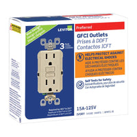 Leviton SmartlockPro 15 amps 125 V Duplex Ivory GFCI Outlet 5-15R 3 pk