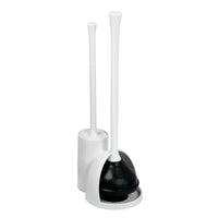 iDesign Una Slim Bowl Brush/Plunger Set White