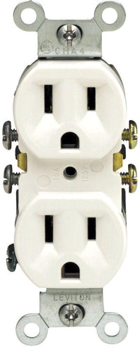 Leviton 15 amps 125 volt White Outlet 5-15R 1 pk