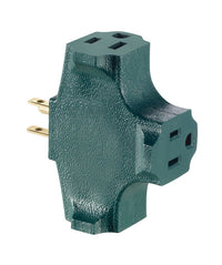 Leviton 004-00694-Grn 15 Amp 2-Pole 3-Wire Non-Grounding Plug-In Adapter