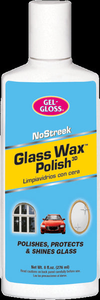 Gel-Gloss NoStreek No Scent Glass Wax Cleaner 8 oz Liquid