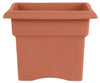 Bloem Terracotta Clay Resin UV-Resistant Square Veranda Planter 11 H in.