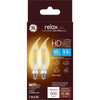 GE Lighting Relax CAC E12 (Candelabra) LED Bulb Soft White 60 Watt Equivalence 2 pk