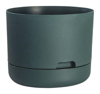 Rugg 10 in. D Polyresin Planter Green