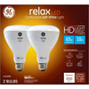 GE Lighting Relax HD BR30 E26 (Medium) LED Floodlight Bulb Soft White 65 Watt Equivalence 2 pk