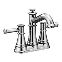 Chrome two-handle high arc bathroom faucet