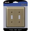 Amerelle Devon Brushed Brass 2 gang Stamped Steel Toggle Wall Plate 1 pk