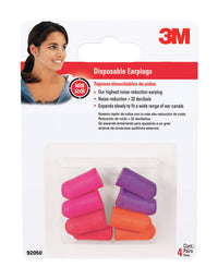 3M 32 dB Soft Foam Earplugs Assorted 4 pair