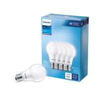 Philips A19 E26 (Medium) LED Bulb Daylight 40 Watt Equivalence 4 pk