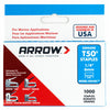 Arrow Fastener T50 3/8 in. W x 1/4 in. L 18 Ga. Flat Crown Heavy Duty Staples 1000 pk (Pack of 5)