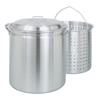 Bayou Classic Aluminum Grill Stockpot with Basket 34 qt 14  L X 13.88 in. W 1 pk