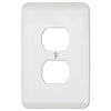 Amerelle Perry Textured White 1 gang Stamped Steel Duplex Outlet Wall Plate 1 pk (Pack of 4)