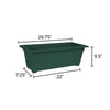 Bloem Dayton Ocean Turtle Green Resin UV-Resistant Deck Planter 9.5 H x 27 W x 11.75 D in.