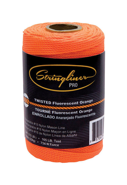 Stringliner Nylon/Polyester Orange Twisted Mason Line and Reel 165 lbs
