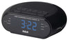 RCA Black Plastic 2-Alarm Digital Plug-In USB Charging Clock Radio