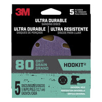 3M Ultra Durable 5 in. Ceramic Hook and Loop Sanding Disc 80 Grit Fine 5 pk