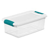 Sterilite 6 qt Clear/White Latch Storage Box 4-7/8 in. H X 14-1/8 in. W X 7-5/8 in. D Stackable (Pack of 12)