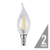 Feit Enhance CA10 (Flame Tip) E12 (Candelabra) LED Bulb Daylight 60 Watt Equivalence 2 pk