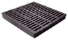 NDS  12 in. Black  Polyolefin  Square  Grate